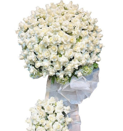 Kệ Hoa Chia Buồn Hồng Trắng
