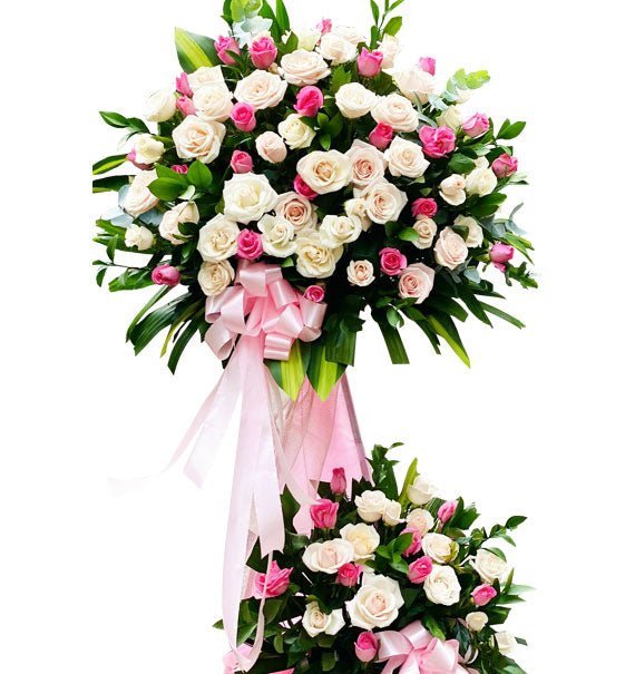 Kệ Khai Trương Hồng Sen - Hoa Sài Gòn
