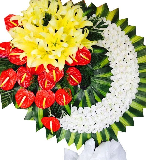 Lẵng Hoa Viếng Tang Giá Rẻ - Hoa Sài Gòn