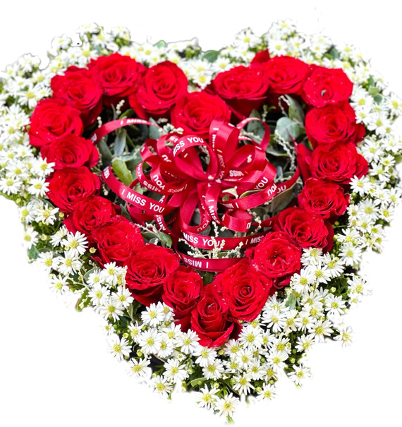hoa hồng đỏ hộp trái tim
